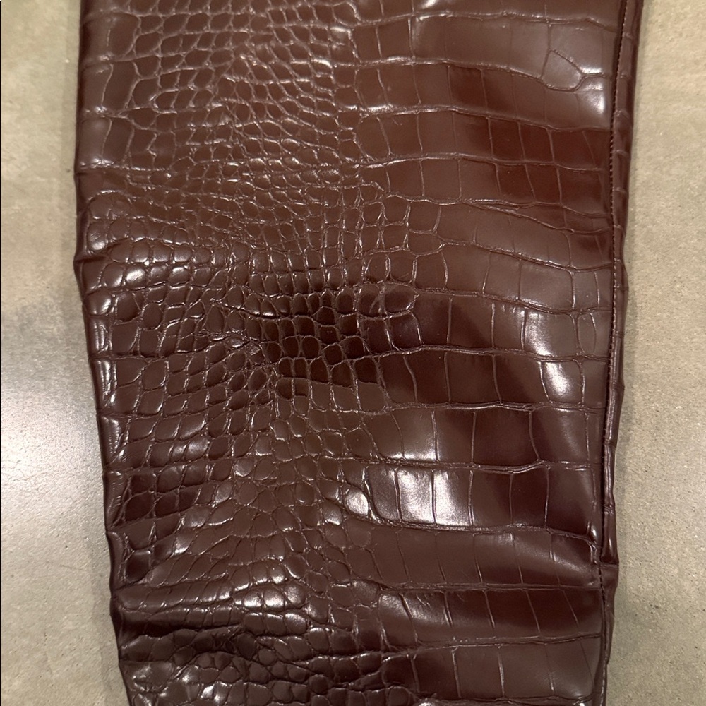 4th and Reckless - Wine/Brown Croc-Embossed Knee-High Boots - Picture 6 of 6